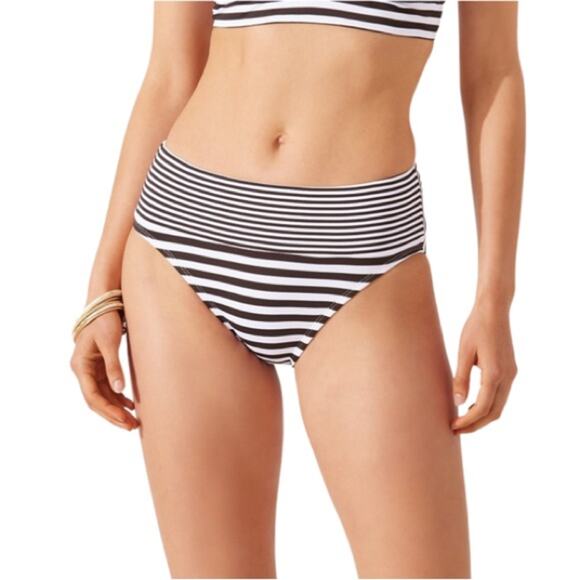 Tommy Bahama Breaker Bay High Waist Bikini Bottoms Swim Brown Stripes NWT Sz XL - Picture 1 of 6